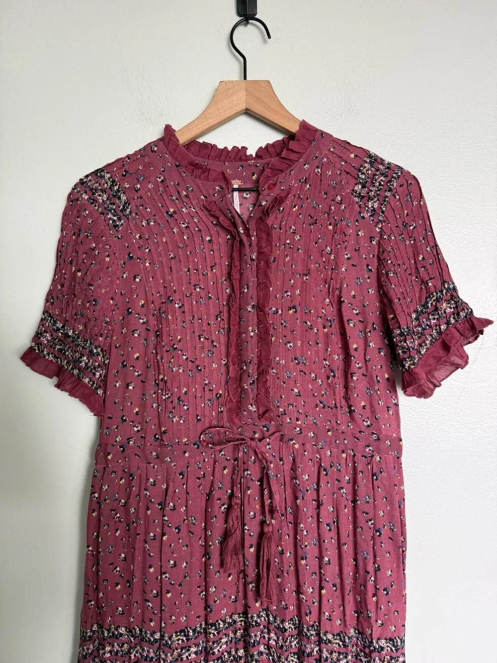 Free People Rare Feelings Mauve Floral Print Boho Maxi Dress